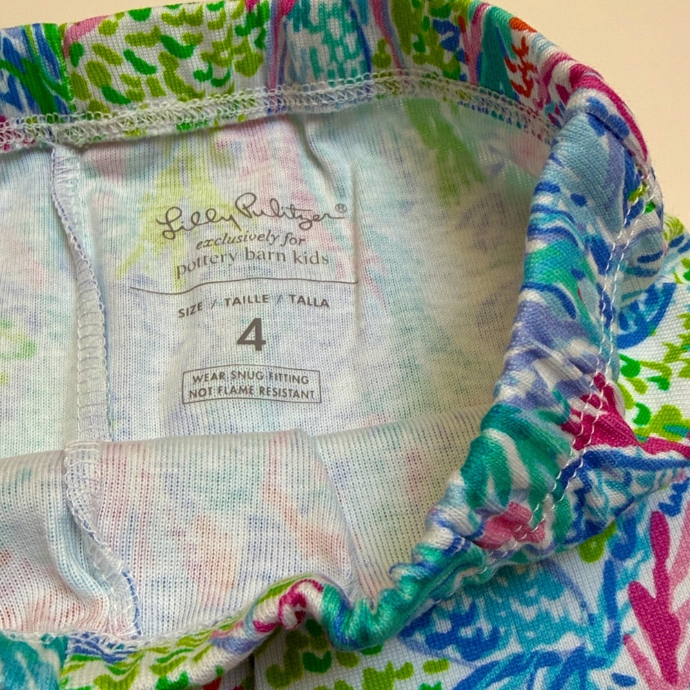 NWT Lilly Pulitzer for Pottery Barn Kids Pink Multicolor Mermaid Print Pajamas - Picture 7 of 7
